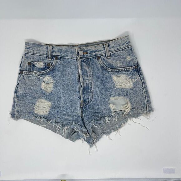Vintage Levi’s 501 Acid Wash destroyed Shorts Sz 29 - Picture 3 of 6